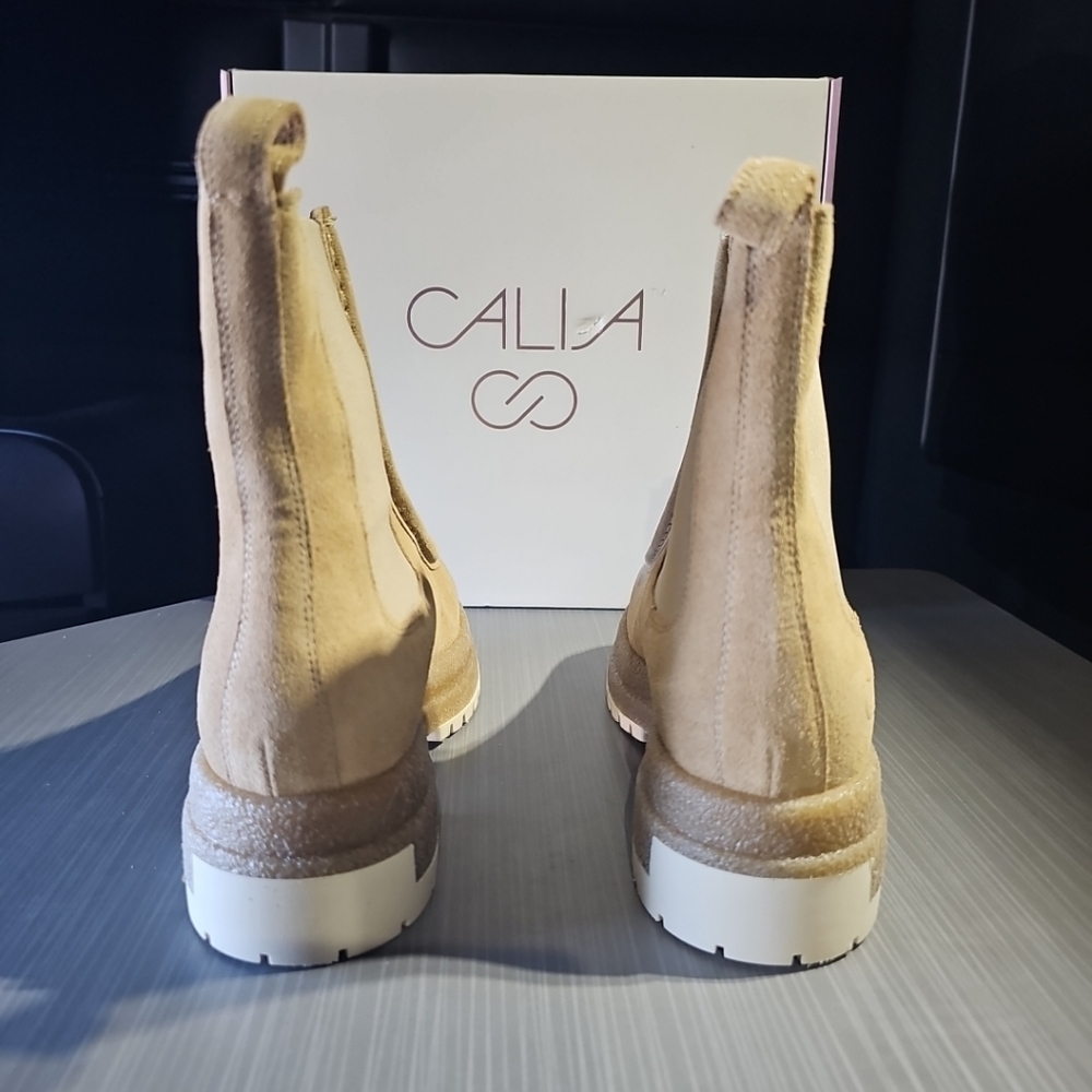 CALIA Women's Samie Moc Toe Pull‎ On Leather Boots Tan Size 9 CA23WMT01-IVY - Picture 5 of 12